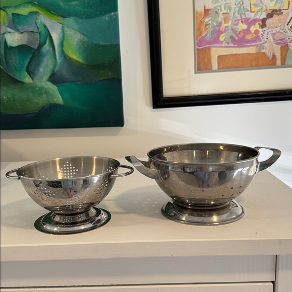Premium Stainless Steel Small Colanders (2) with Handles - Picture 11 of 11